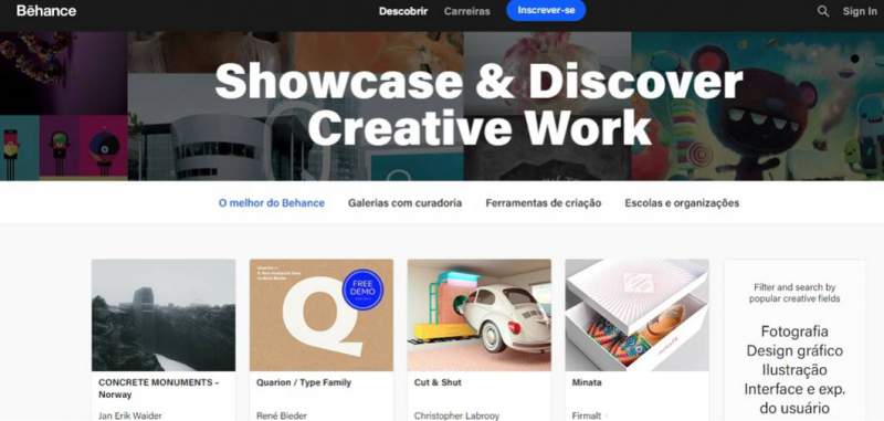 Página do Behance